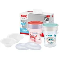 NUK Trinklernbecher NUK Magic Cup 2er – Krabbe & Katze 230ml + Zubehör, BPA-frei