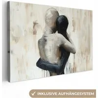OneMillionCanvasses® Leinwandbild Abstrakt - Liebe - Schwarz und weiß - Modern, Fotodruck (1 St), Leinwand Bilder Klein, Wand Dekoration Aesthetic 30x20 cm