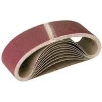 MioTools Schleifpapier 610 x 100 mm Schleifbänder für Handbandschleifer, Normalkorund, 10 Stk., K60