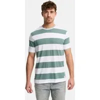Indicode T-Shirt Herren INAriba Rundhals T-Shirt Blockstreifen Sportives Shirt mit markantem Streifendesign