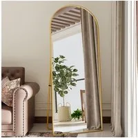 zebery Ganzkörperspiegel Standspiegel Bogenspiegel mit Alu-Rahmen (Set, 1-St., (HD-Spiegelung), Gold,162 x 53cm