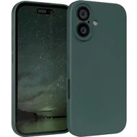 EAZY CASE Handyhülle für Apple iPhone 16 Hülle Silikon 6,1 Zoll, Silikon Schutzhülle mit Kameraschutz kratzfestes Bumper Nachtgrün