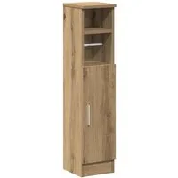 vidaXL Badezimmer-Set Badezimmerschrank mit Rollenhalter Artisan-Eiche 20,5x22x90 cm, (1-St)
