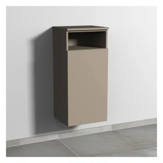 Sanipa 3way Mittelschrank mit 1 Tür und 1 offenem Fach, Sandgrau-Matt, SF13567 SF13567