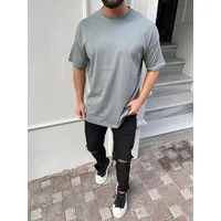 Megaman Jeans T-Shirt Herren Oversize T-Shirt O-Neck Rundhalsausschnitt Kurzarm Regular
