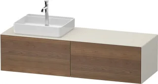 Duravit White Tulip Konsolenwaschtischunterbau wandhängend Amerikanischer Nussbaum & Nordic Weiß Mat WT4864L77390000