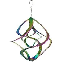 dekotrend.gallery Windspiel Windspiel doppel Hurrikan Edelstahl Rostfrei Windrad Wind Dancer 44 cm, Deko Twister Handarbeit Wetterfest Frostfest UV-Beständig