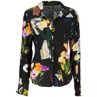 Desigual Blusenshirt Stylisches Damen Langarmshirt Schwarz mit Muster