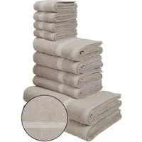 OTTO home Handtuch Set Kapra, Premium Handtücher, 100% Baumwolle, 500 gr/m², 10-tlg., Frottier (Set, 10-St), 2 Duschtücher, 4 Handtücher, 4 Gästehandtücher, 5 Jahre Garantie