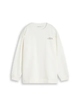 Denim Tom Tailor - Oversize Sweatshirt mit Print off white - Gr. - XL