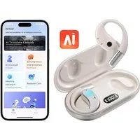 Forrlite In Ear Ohrhörer, Sprachübersetzer Kopfhörer AI Übersetzungskopfhörer Open-Ear-Kopfhörer (3-in-1 Sprachübersetzer Kopfhörer, Bluetooth 5.4 Sport-Kopfhörer, für Übung, Büro und Langzeitgebrauc, Bluetooth Kopfhörer)
