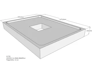 Neuesbad Wannenträger für Bette Floor 1200x900 SD22828