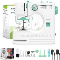AKKEE Nähmaschine Mini-Handnähmaschine Multifunktionale Haushaltsnähmaschine, Mit 12 verschiedenen Stichen, Geeignet für Anfänger