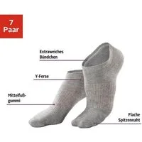 LASCANA ACTIVE Sneakersocken Kurze, Niedrige Socken aus Baumwolle für Sneaker, ohne Frottee (Packung, 7-Paar) mit Mittelfußgummi