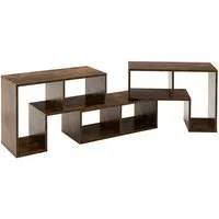 COSTWAY TV-Schrank Eckregal 3-teilig, ausziehbar, frei Kombinierbar