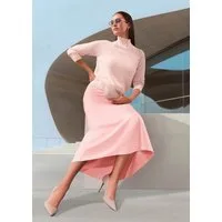 MADELEINE Maxirock Eleganter Maxirock für festliche Anlässe Rock aus zart schimmerndem Satin in Fishtail-Form