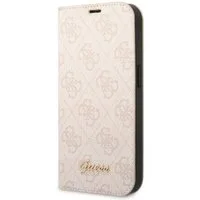 Guess Handyhülle Bookcase iPhone 14 Pro Max Kunstleder rosa aufstellbar 6,7 Zoll, Kantenschutz