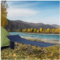 Outsunny Feldbett mit Aufbewahrungstasche (Campingbett, 1-St., Campingliege) für Garten, Balkon, Blau