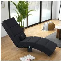 HOMCOM Massagesessel Relaxsessel TV Sessel mit Liegefunktion Massage Wärmefunktion (Elektrischer Loungesessel, 1-St., Sessel mit hoher Rückenlehne, Fernbedienung), Fernsehsessel mit 5 Modi, Kissen, Schwarz