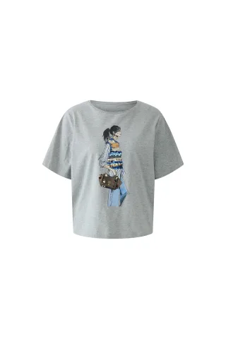 Oui - T-Shirt river stone - Gr. - 40