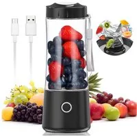 AKKEE Standmixer 400-ml-Mini-Standmixer Elektrischer Standmixer Ein-Knopf-Bedienung, Smoothie Maker Mixer für Shakes, Fruchtsaft, Eis