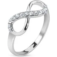 BUNGSA Fingerring 60 (19.1) Ring Infinity silber Unendlichkeits Symbol Edelstahl schmal (Ring, 1-tlg), Frauen Mädchen