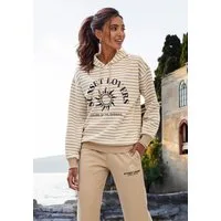 H.I.S Kapuzenpullover im Streifenlook mit großen Print, Loungewear
