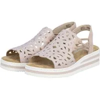 Rieker Keilsandalette Schlupfsandale, Sommerschuh, Urlaubsschuh mit Glitzersteine