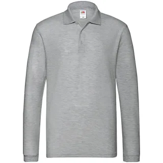 Fruit of the Loom Herren Premium Pique Langarm-Poloshirt (Athletic Heather)