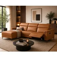 OTTO home Ecksofa LUND, Naturleder, L-Form, 261cm, man./elektr. Relaxfunktion (USB-A), und Kopfteilverstellung