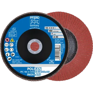 PFERD TOOLS POLIFAN Fächerscheibe PFC konisch SG INOX+ALU Edelstahl/Alu - 67754185