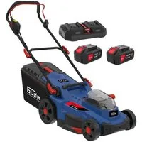 Güde Akkurasenmäher Rasenmäher RM 36/37 Brushless mit 2 x Akku 4.0 Ah und Doppelladegerät