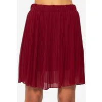 SASSYCLASSY Minirock Mini Plissée Rock Damen mit Gummibund Elegant A-Linien-Rock kurz aus Chiffon mit Unterrock und Ton in Ton Nähten