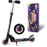 Nattork Scooter Kinder, Tretroller für Jungen & Mädchen, Tragbar, 50 kg Belastbarkeit, (1 tlg), Leichtes Faltdesign mit Bremssystem, höhenverstellbarem Lenker