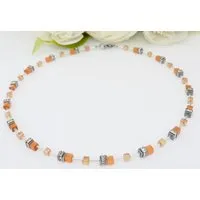 traumschmuck Collier 502 Collier Halskette Würfel Cat Eye Kristallglas Strass (Valentistag, Muttertag), handgefertigt, Made in Germany