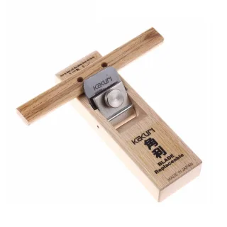 KAKURI Woodworking Hand Plane 42mm Carbon Steel Replaceable Blade 180mm Hardwood Body Carpenter Smoothing Tool