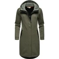 Ragwear Kurzmantel Letti Long Bonded Übergangsmantel aus Rippstrick mit Kapuze