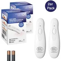 IEA Medical Insektenstichheiler 2er Set Elektrischer Stichheiler Batterie, 2 Modi, kompakt, 2er Set, Wärmeanwendung, ohne Chemie & Cremes, kompakt für Reise und Alltag