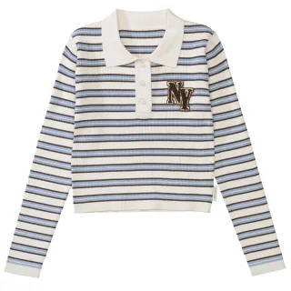 STACCATO - Md.-Strick-Poloshirt birch melange str - Gr. - 164