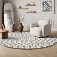 Sanat Teppich Boho 8203, rund, Höhe: 10 mm, Kurzflor, robust, Boho, Scandic, für Fussbodenheizung geeignet