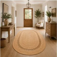 Pergamon Sisalteppich Naturfaser Teppich Jute Salsa Modern, Oval, Höhe: 9 mm