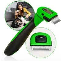 FinoPet Fellbürste Hundebürste für Kurzhaar & Langhaar Hunde, Edelstahl, Für kleine, mittlere und große Hunde