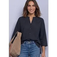 STREET ONE Schlupfbluse 3/4-Arm Sommerbluse mit Split Neck