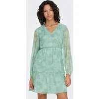 ONLY Chiffonkleid ONLTESSA-CERA ELIZA L/S DRESS WVN CS Kunstfaser, regular fit, V-Ausschnitt