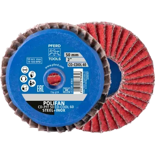 PFERD TOOLS COMBIDISC Keramikkorn Mini-POLIFAN CD Ø 50mm CO-COOL40 für kühlen Schliff auf Edelstahl - 42719100