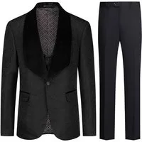 Allthemen Smoking (3 tlg) eleganter Herrenanzug Slim Fit Anzüge mit einem Knopf