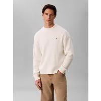 Calvin Klein Jeans Strickpullover Rippstrick, Regular Fit, Logo-Stickerei