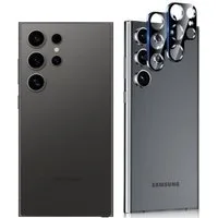 CLM-Tech Kameraschutzglas 2X Samsung Galaxy S25 ULTRA Kameraglas kristallklar für Samsung Galaxy S25 Ultra 6,8 Zoll, Linse Schutzglas 9H Glas - Folie kristallklar 2X Stück Kameraschutz, 2 Stück, Kratzfest