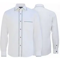 German Wear Trachtenhemd GW1254 White/Green Trachtenhemd Freizeit Hemd Weiß