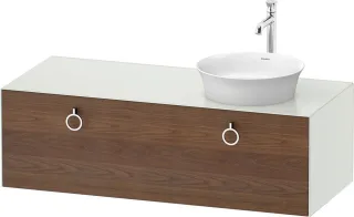 Duravit White Tulip Konsolenwaschtischunterbau wandhängend Amerikanischer Nussbaum & Weiß Matt & Sei WT4982R7736